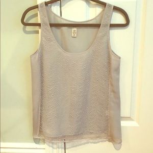 J. Crew women’s 2 lite gray lace and silk tank top